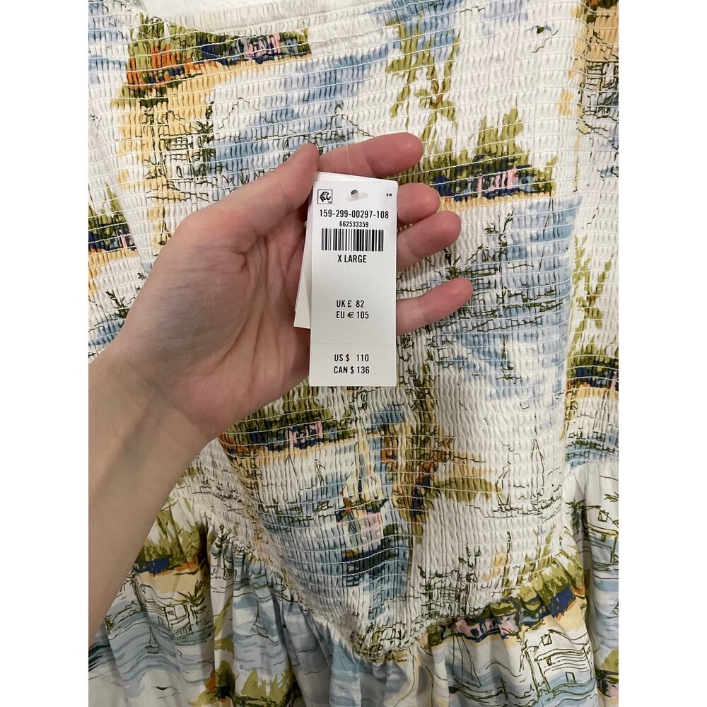 NWT Abercrombie & Fitch Sydney Smocked Dipped-Waist Midi Dress Size X-Large - Picture 8 of 11